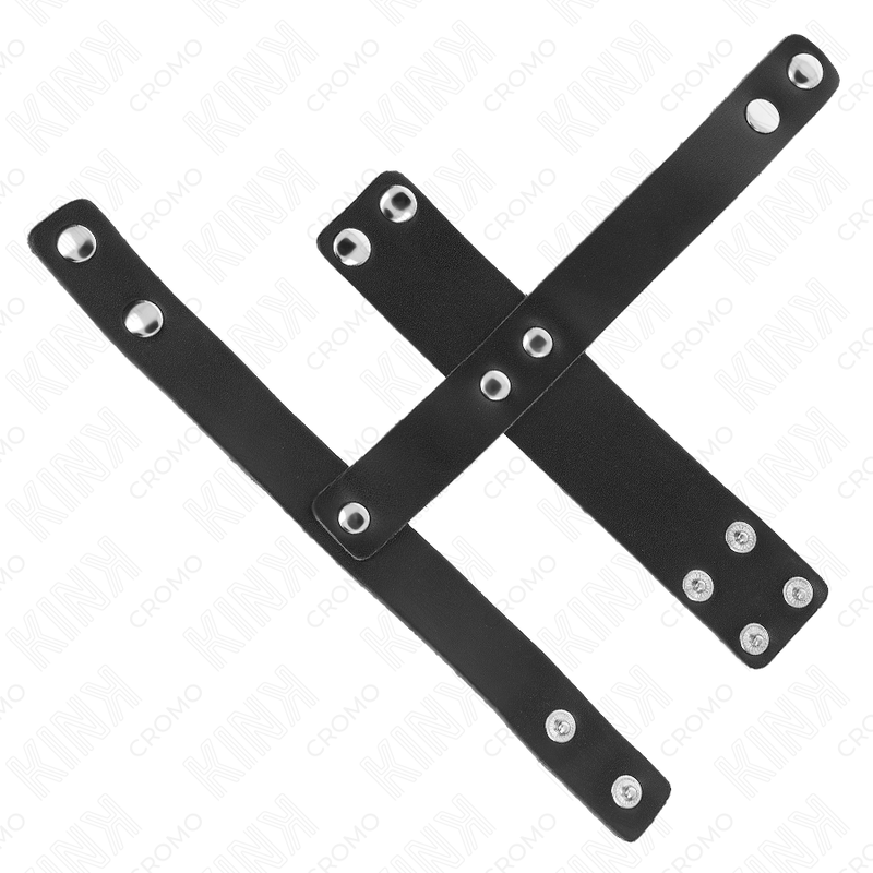 KINK - ANEL JAULA PARA PÊNIS EM COURO COM DIVISOR DE TESTÍCULOS AJUSTÁVEL
