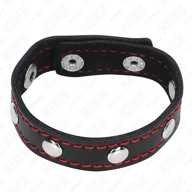 KINK - ANEL PARA PÊNIS EM COURO COM PONTAS 21,5 X 1,6 CM