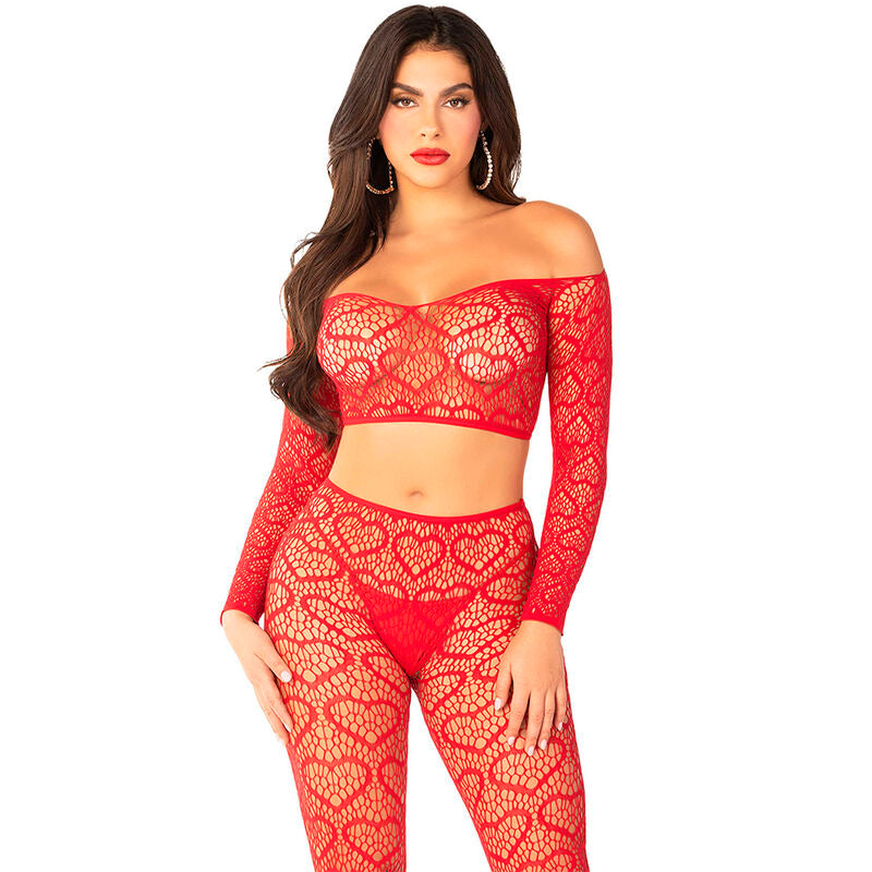 LEG AVENUE - CROP TOP + MEIAS VERMELHO TAMANHO ÚNICO
