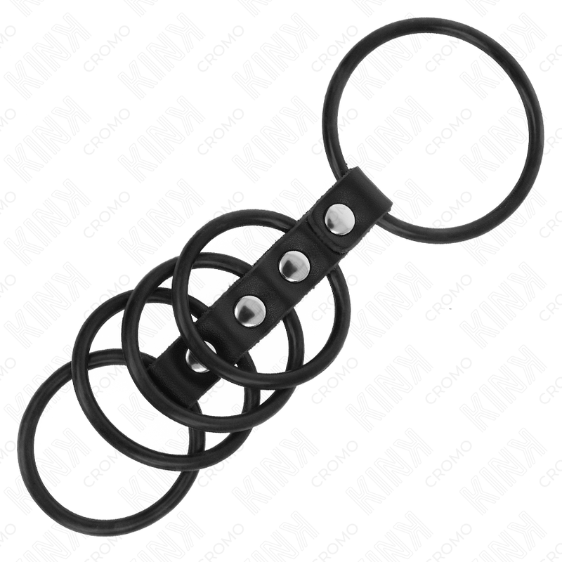 KINK - 5 ANÉIS DE SILICONA 3,8 CM A 4,8 CM CONECTADOS POR COURO