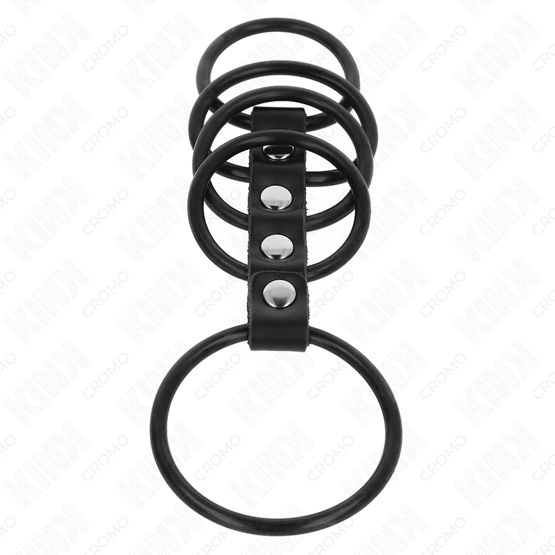 KINK - 5 ANÉIS DE SILICONA 3,8 CM A 4,8 CM CONECTADOS POR COURO