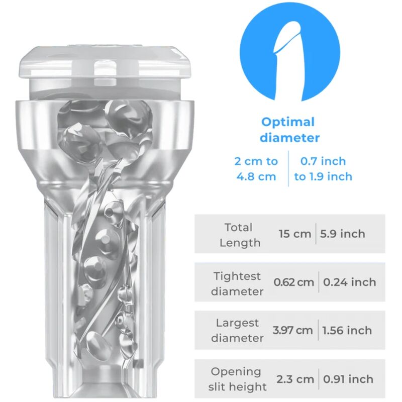 KIIROO - MASTURBADOR DE BOLSILLO FEEL CRYSTAL PARA KIIROO TRANSPARENTE