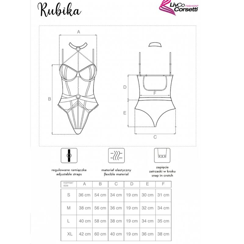 LIVCO CORSETTI FASHION - RUBIKA LC XG079 BODY COM GARGANTILHA PRETO S