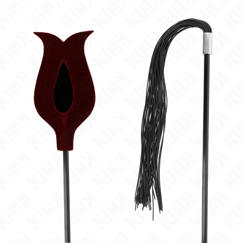 KINK - CHICOTE DE BORLA DE SILICONA FORMA DE ROSA 45 CM