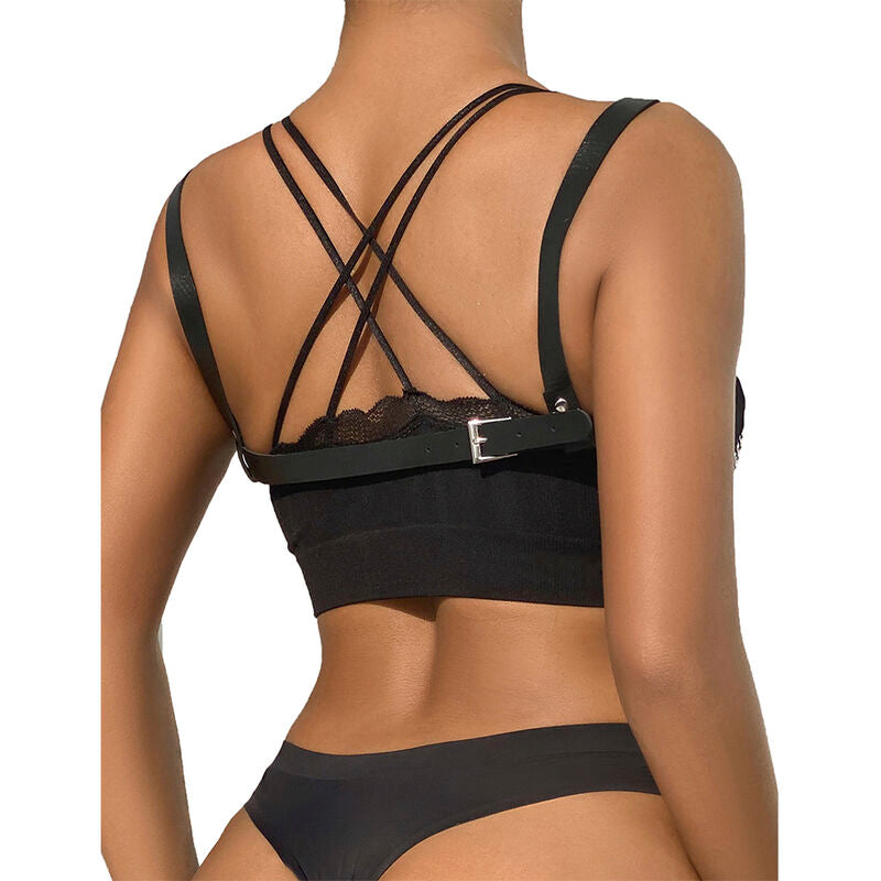 SUBBLIME - 953713 CINTO BONDAGE ESTILO PUNK COM FIVELA METÁLICA PRETO TAMANHO ÚNICO