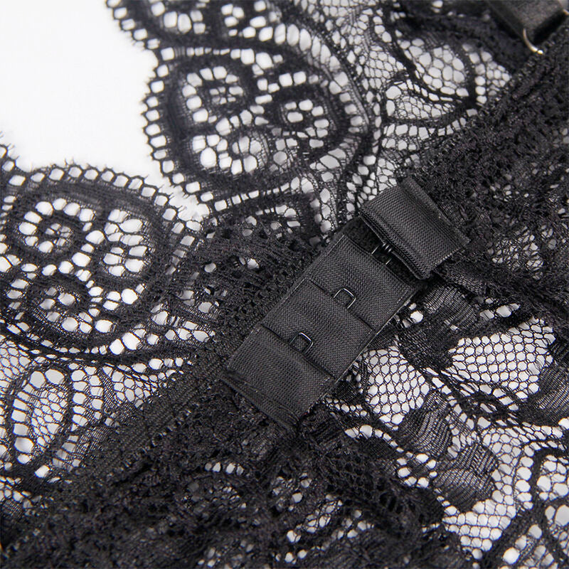 SUBBLIME - 953928 CONJUNTO 3 PEÇAS RENDA E CETIM PRETO L/XL