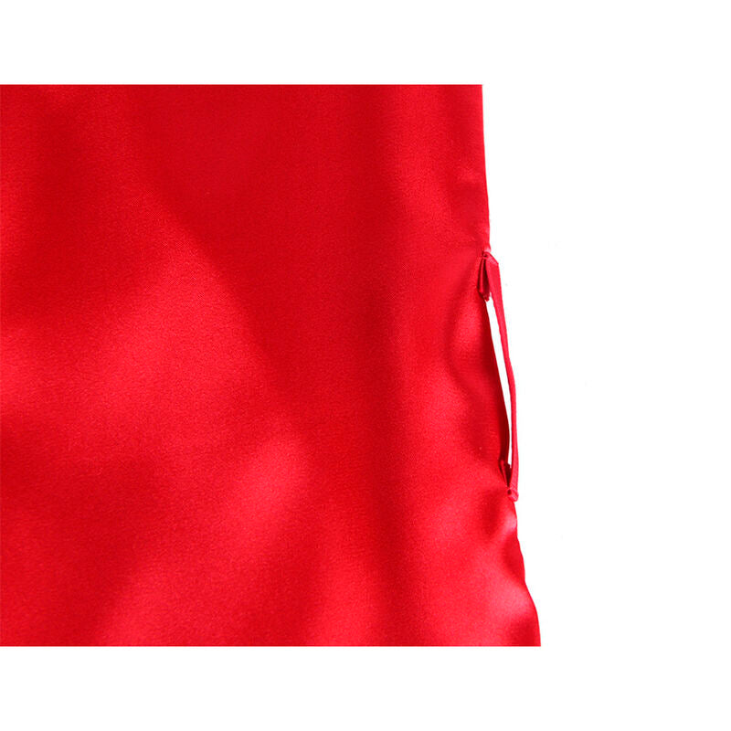 SUBBLIME - 954017 CAMISOLA DE RENDA COSTAS TRANSPARENTES + TANGA PRETO/VERMELHO S/M