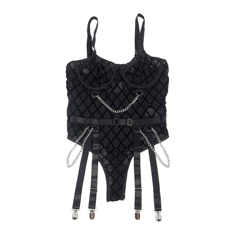 SUBBLIME - 954277 BODY COM CORRENTES + LIGUEIROS PRETO L/XL