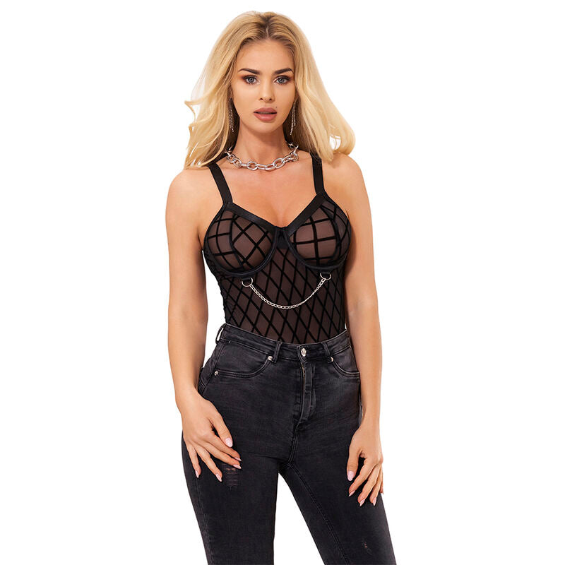 SUBBLIME - 954277 BODY COM CORRENTES + LIGUEIROS PRETO L/XL