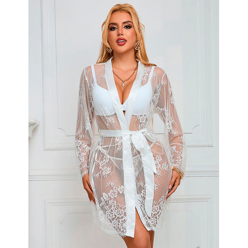 SUBBLIME - 954376 CAMISOLA DE MANGA COMPRIDA COM DETALHE FLORAL BRANCA L/XL