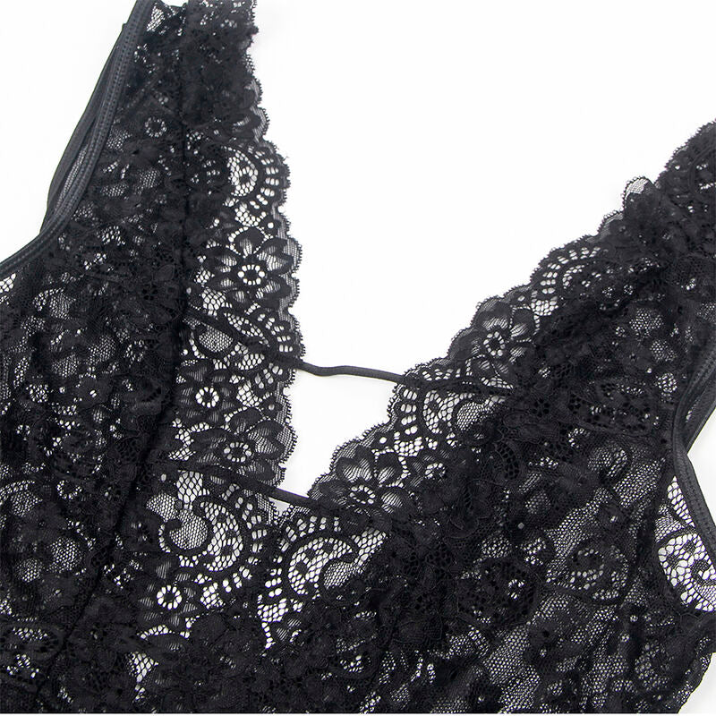 Subblime - 954390 Body Sexy con Cinta-Liga Negra L/XL