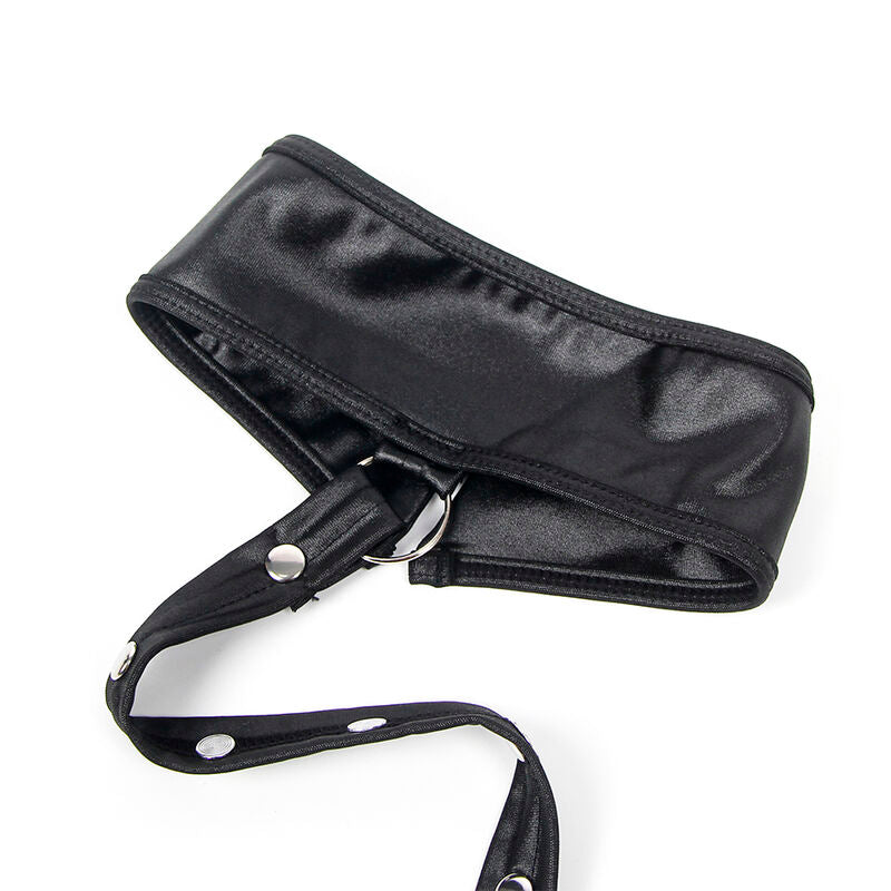 SUBBLIME - 954406 VESTIDO BONDAGE EM COURO PRETO S/M