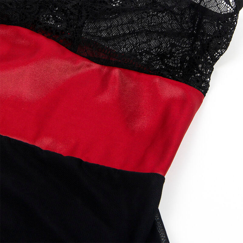 SUBBLIME - 954437 VESTIDO BONDAGE EM RENDA PRETO L/XL