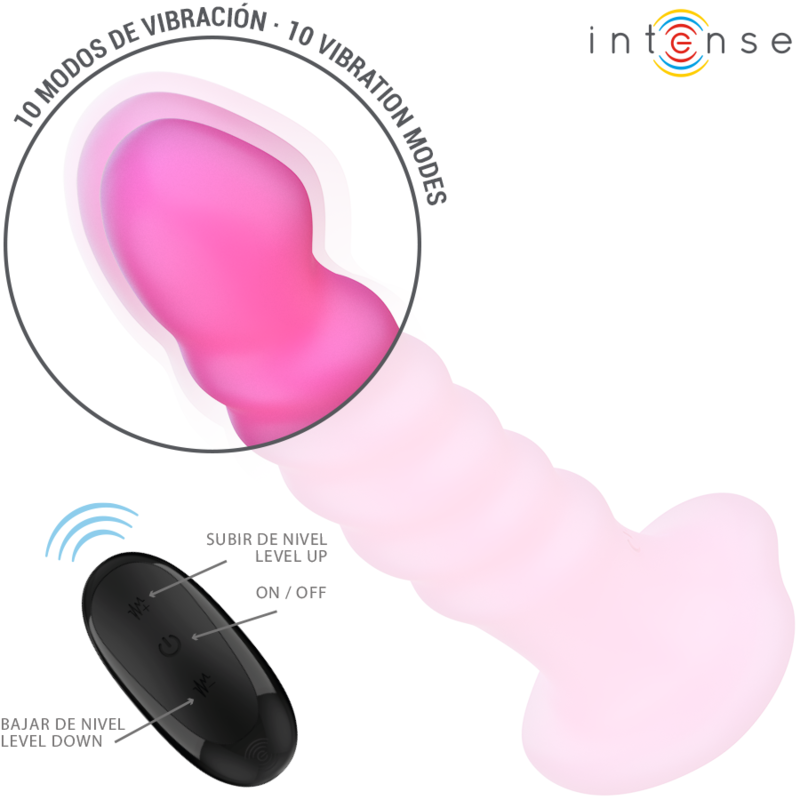 Intenso - Cindy Vibrador Tamanho L Design Espiral 10 Vibrações Rosa Controle Remoto