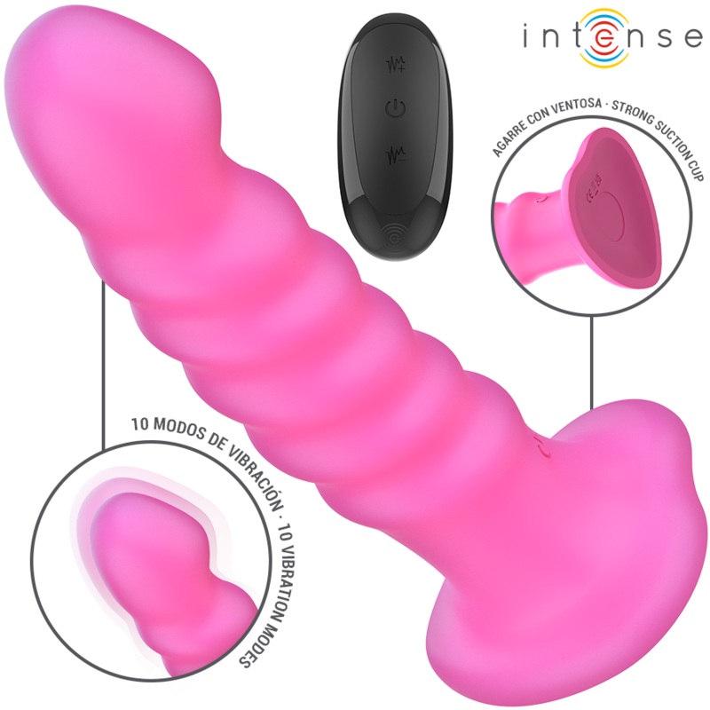 Intenso - Cindy Vibrador Tamanho L Design Espiral 10 Vibrações Rosa Controle Remoto