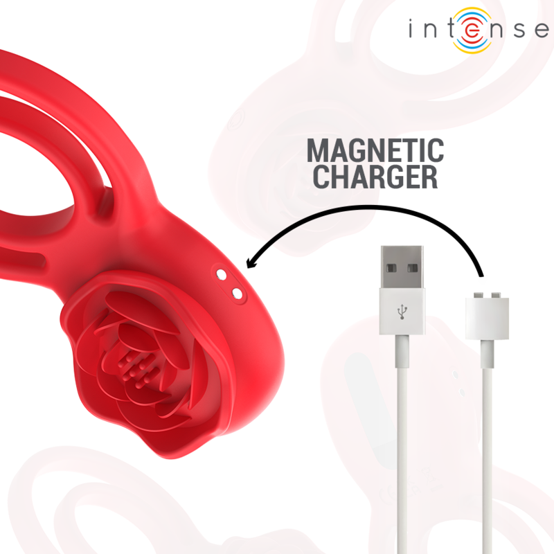 INTENSO - GAIL ESTIMULADOR ROSE 10 VIBRAÇÕES VERMELHO CONTROLE REMOTO