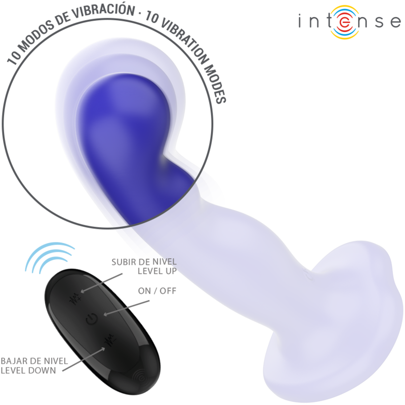 Intenso - Shorty Vibrador Com Ventosa Azul Controle Remoto