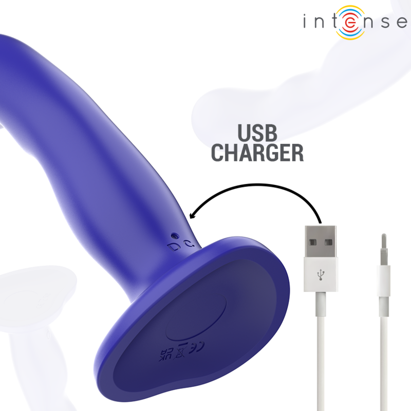 Intenso - Shorty Vibrador Com Ventosa Azul Controle Remoto