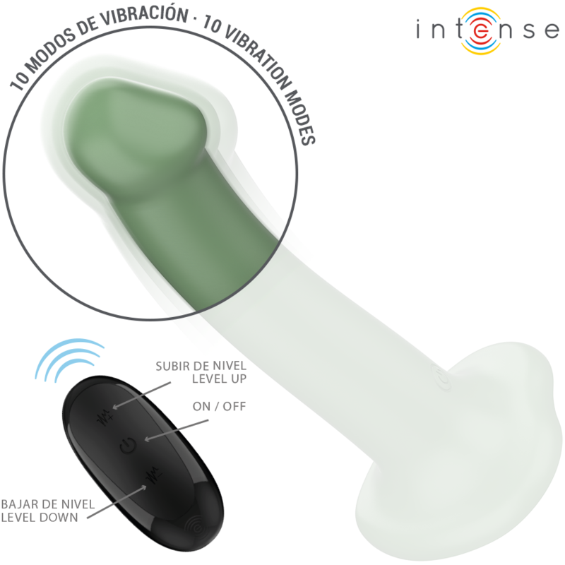 Intenso - Becca Vibrador Com Ventosa 10 Vibrações Verde Controle Remoto