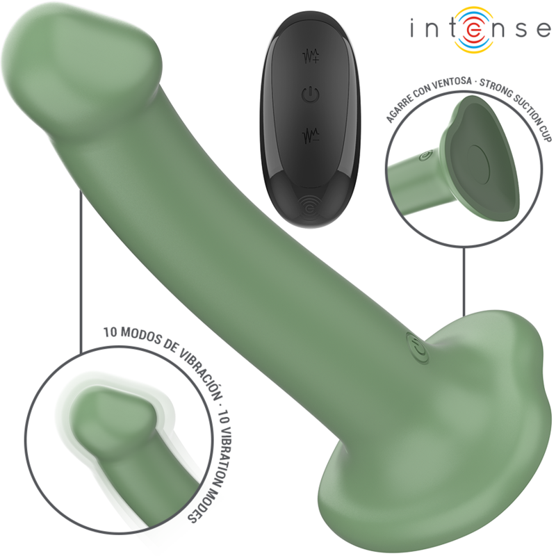 Intenso - Becca Vibrador Com Ventosa 10 Vibrações Verde Controle Remoto