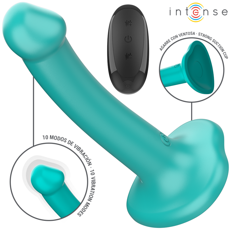 Intense - Katie Vibrador Com Ventosa 10 Vibrações Azul Control Remoto