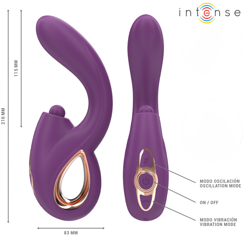Intenso - Lali Vibrador Multifuncional Punto G Tapping e Thrust e Vibration Roxo