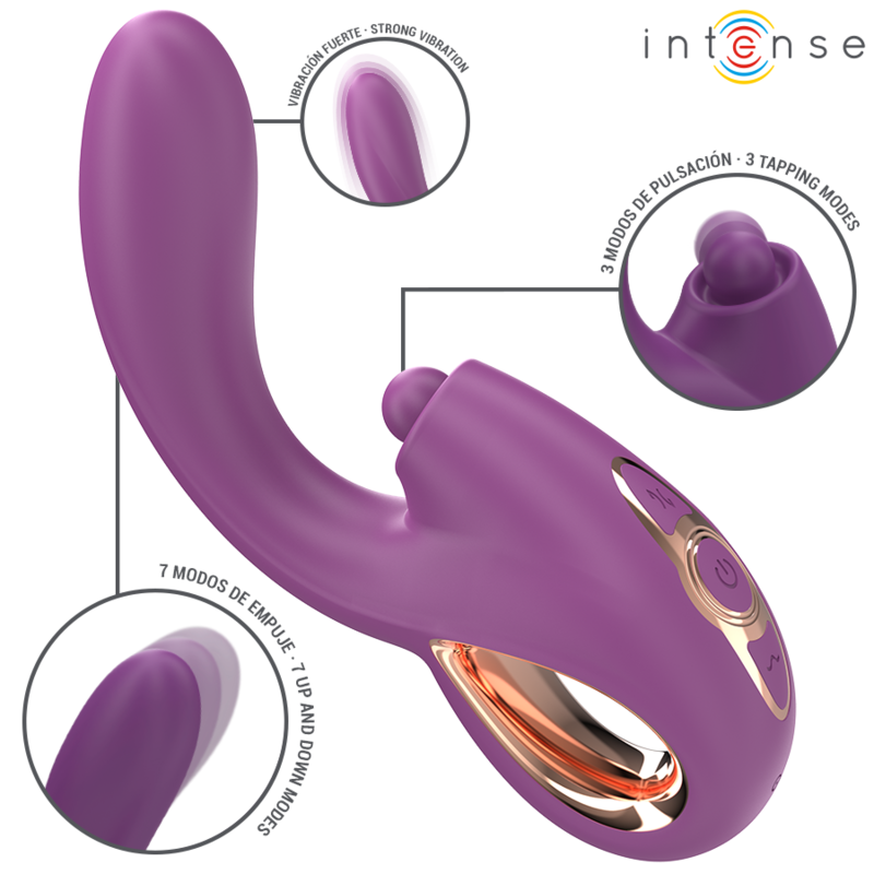 Intenso - Lali Vibrador Multifuncional Punto G Tapping e Thrust e Vibration Roxo
