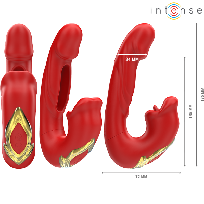 Intenso - Nathy Duplo Vibrador Com Boca Multifuncional Estimulante Vermelho