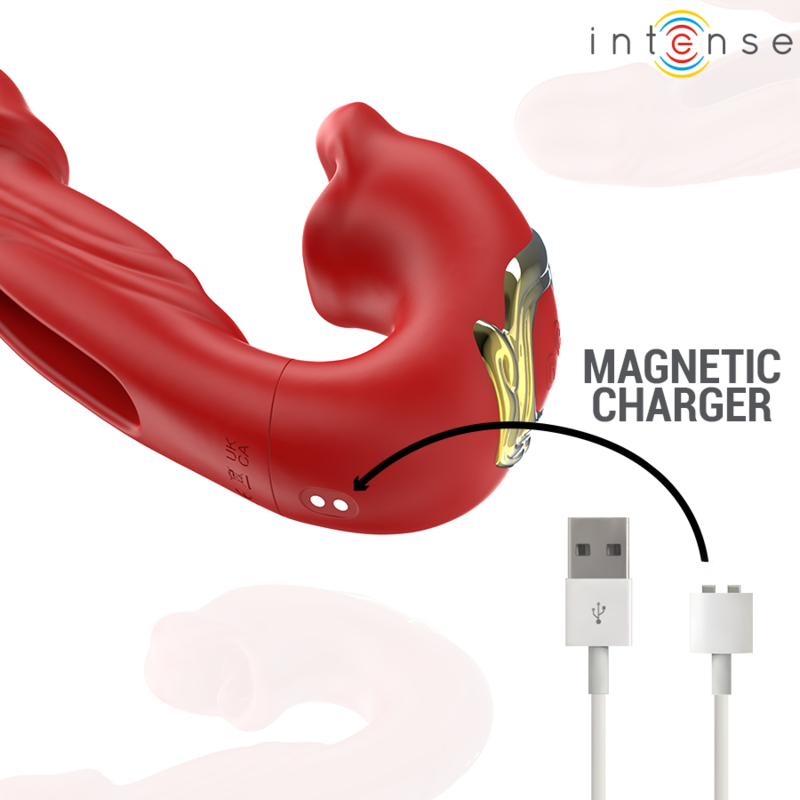 Intenso - Nathy Duplo Vibrador Com Boca Multifuncional Estimulante Vermelho