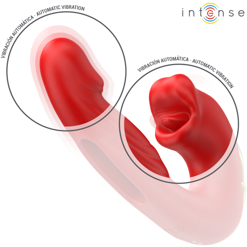 Intenso - Nathy Duplo Vibrador Com Boca Multifuncional Estimulante Vermelho