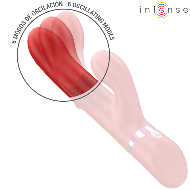 Intenso - Lele Multifuncional Vibrador Rotativo e Oscilação e Estimulação Vermelho