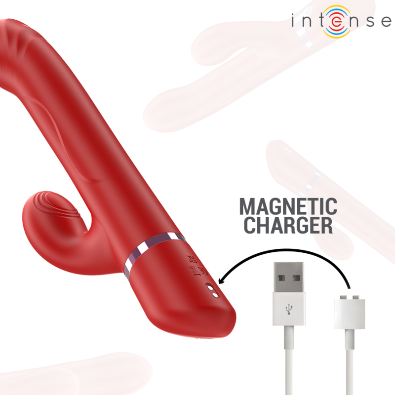 Intenso - Lele Multifuncional Vibrador Rotativo e Oscilação e Estimulação Vermelho