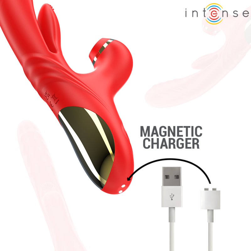 Intenso - Karol Multifuncional Vibrador Impulso e Estimulação e Sucção Vermelho