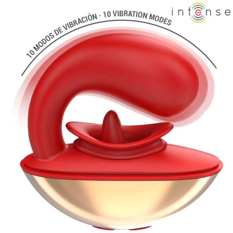 Intense - Vibrador y Estimulador Mariah em Formato U 10 Vibrações Vermelho
