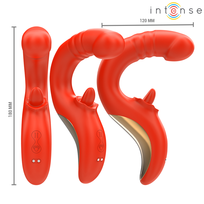 Intense - Vibrador y Estimulador Paulina em Forma de U Vermelho