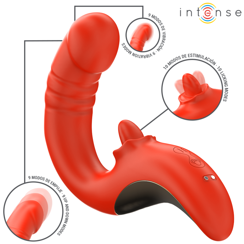 Intense - Vibrador y Estimulador Paulina em Forma de U Vermelho