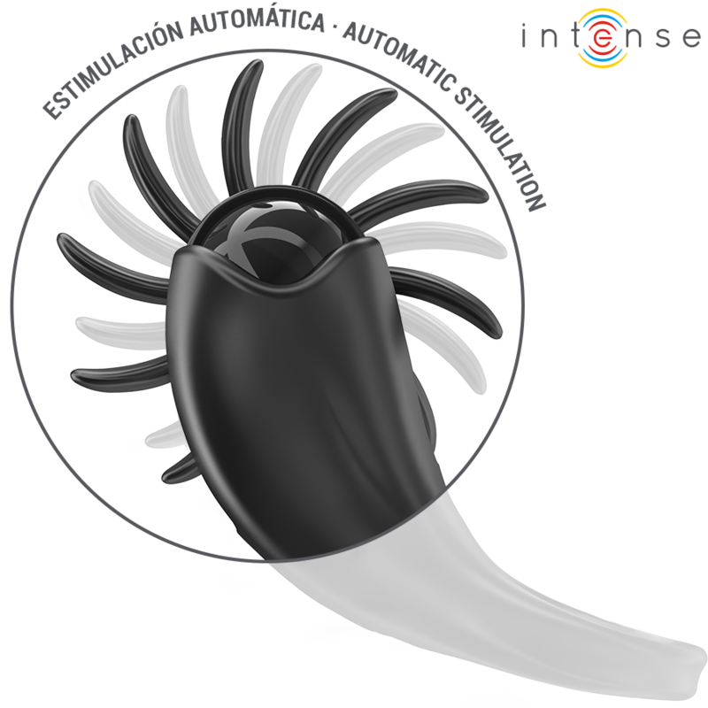 Intenso - Mabel Anel Vibratório 10 Vibrações Com Estimulador De Clítoris Negro