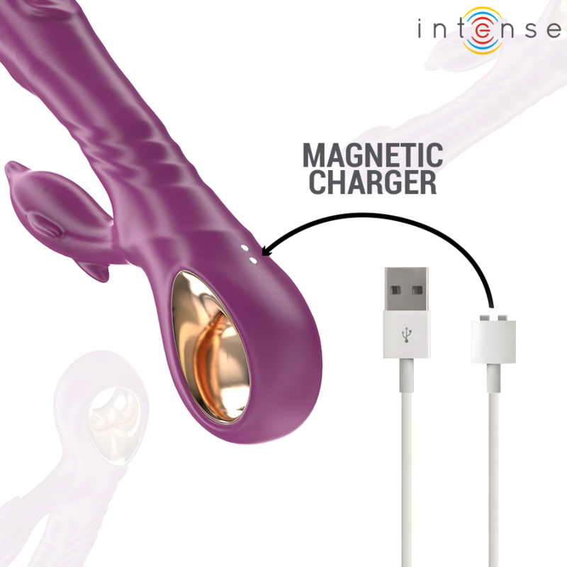 INTENSE - HALLE VIBRADOR MULTIFUNÇÃO COM LÍNGUA ESTIMULADORA EM FORMA DE GOLFINHO ROXO