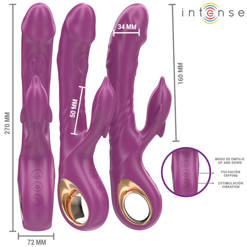 INTENSE - HALLE VIBRADOR MULTIFUNÇÃO COM LÍNGUA ESTIMULADORA EM FORMA DE GOLFINHO ROXO