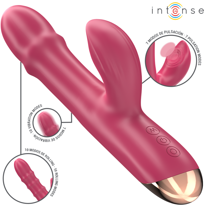 INTENSE - CHLOE VIBRADOR MULTIFUNÇÃO 3 EM 1 VERMELHO
