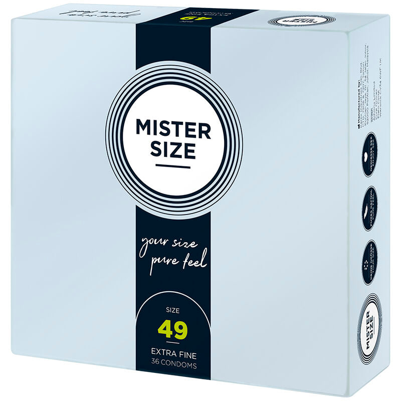 MISTER TAMAÑO - PRESERVATIVO TAMANHO S 49 MM (36 UNIDADES)