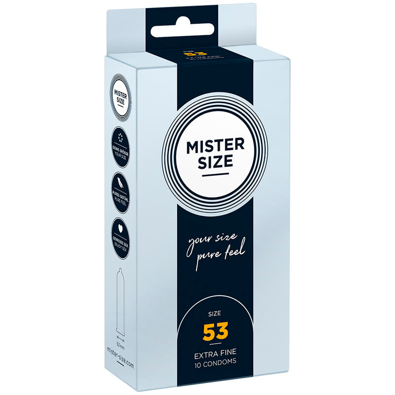MISTER TAMAÑO - PRESERVATIVO TAMANHO M 53 MM (10 UNIDADES)