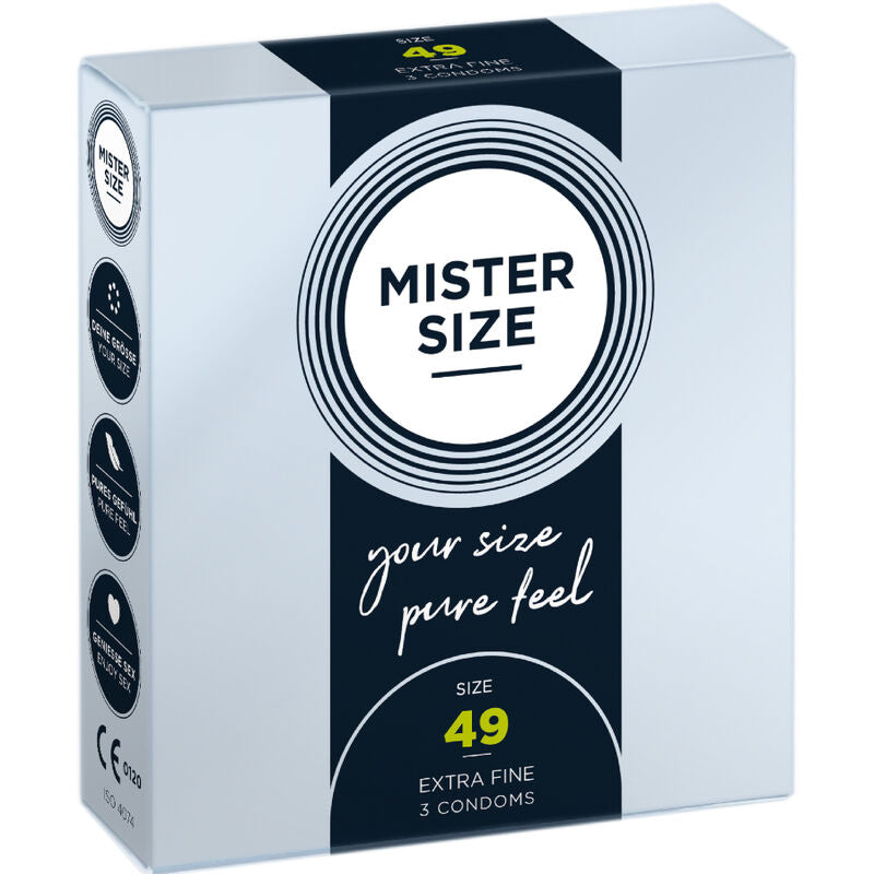 MISTER TAMAÑO - PRESERVATIVO TAMANHO S 49 MM (3 UNIDADES)