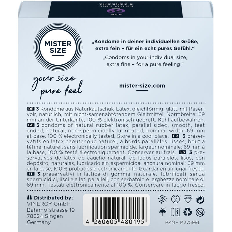 MISTER TAMAÑO - PRESERVATIVOS TAMANHO XXXL 69 MM (3 UNIDADES)