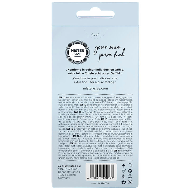 MISTER TAMAÑO - PRESERVATIVOS TAMANHO XXL 64 MM (10 UNIDADES)