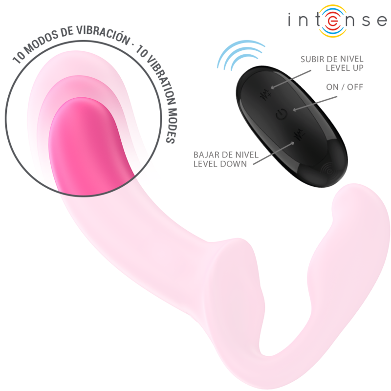 Intenso - Amy Duplo Vibrador 20 Cm Rosa Control Remoto