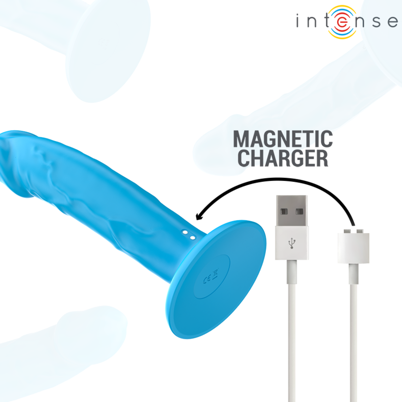 INTENSE - PHOEBE VIBRADOR REALISTA 10 VIBRAÇÕES AZUL COM CONTROLO REMOTO