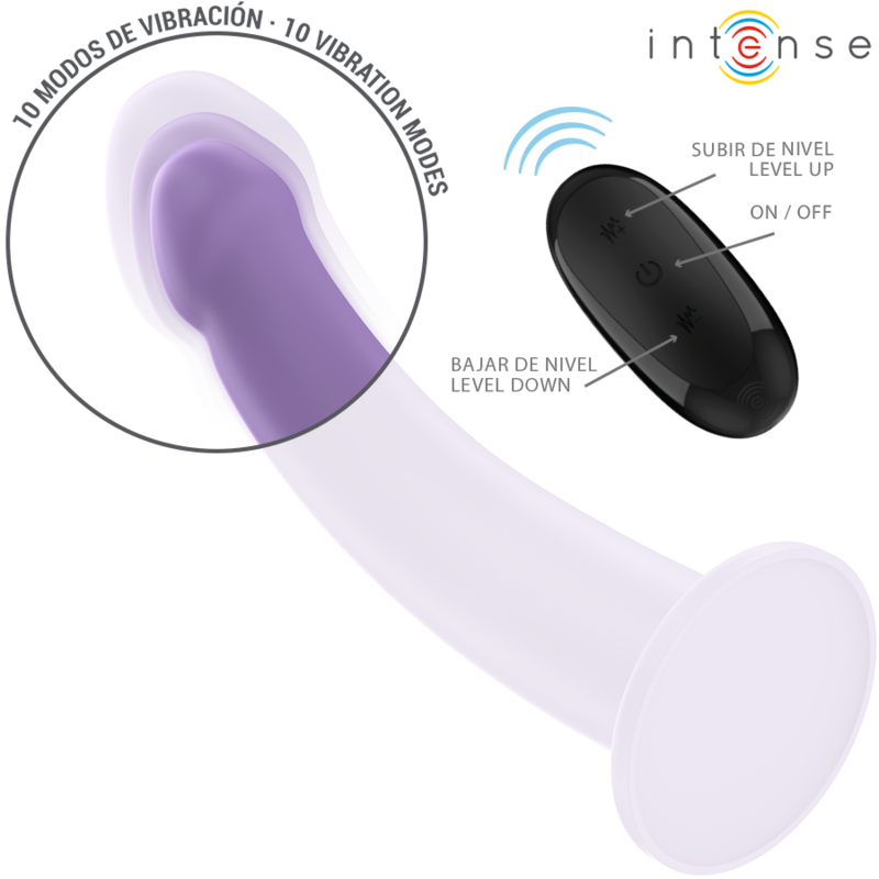 INTENSO - EDDIE VIBRADOR 17,5 CM 10 VIBRAÇÕES ROXO CONTROLE REMOTO