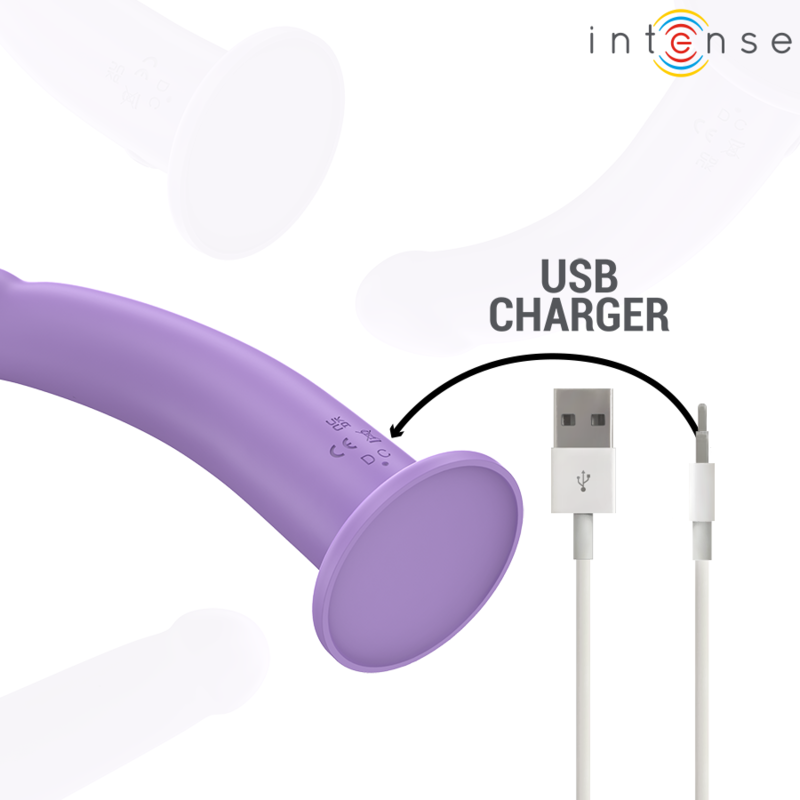 INTENSO - EDDIE VIBRADOR 17,5 CM 10 VIBRAÇÕES ROXO CONTROLE REMOTO