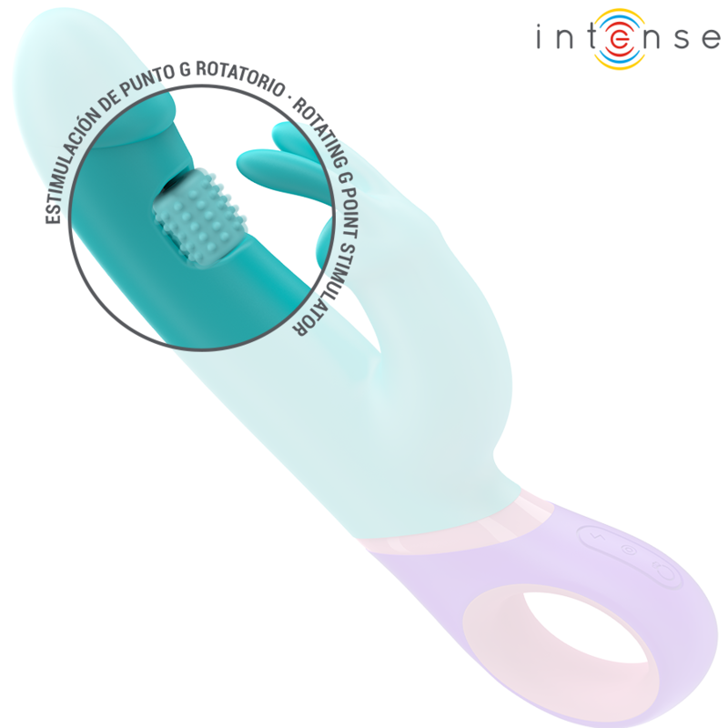 Intense - Monica Rabbit Vibrador Com Estimulador Punto G Rotativo Azul